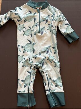 Kids Sea Turtle Sunsuit - Teal